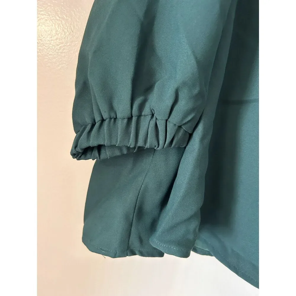 Tuckernuck Malachite Green Suede Easton Blouse Size Small